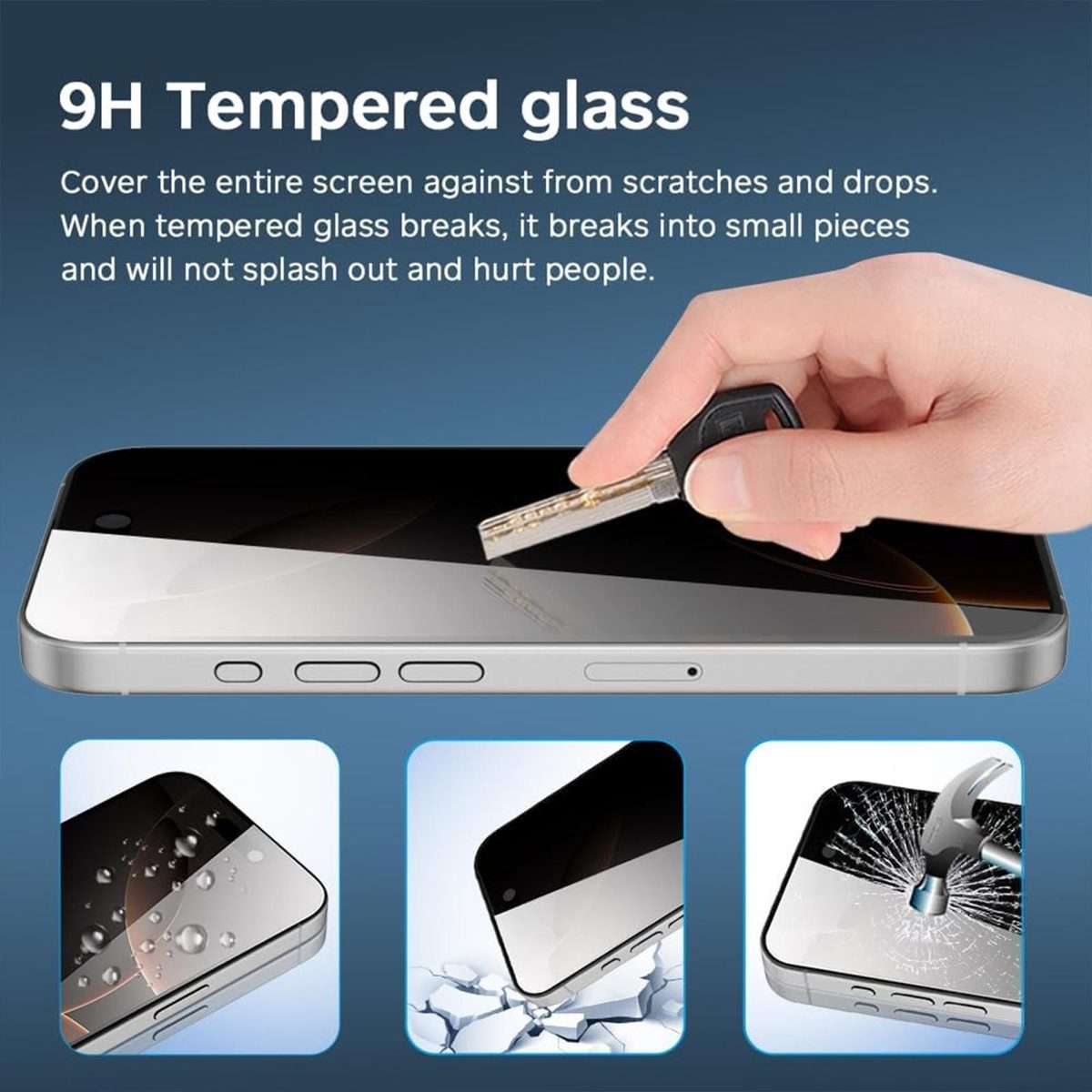 For iPhone 16 Pro Max 10pcs 3D Large Arc Edge Electroplated Explosion-Proof Scratch-Resistant Full