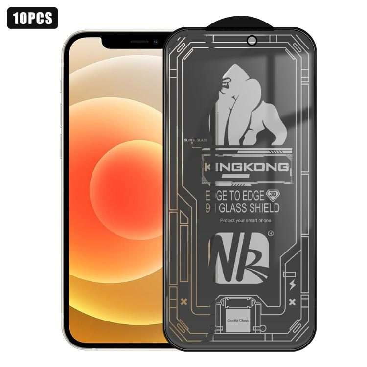 For iPhone 12 10pcs 3D Large Arc Edge Electroplated Explosion-Proof Scratch-Resistant Full-Screen