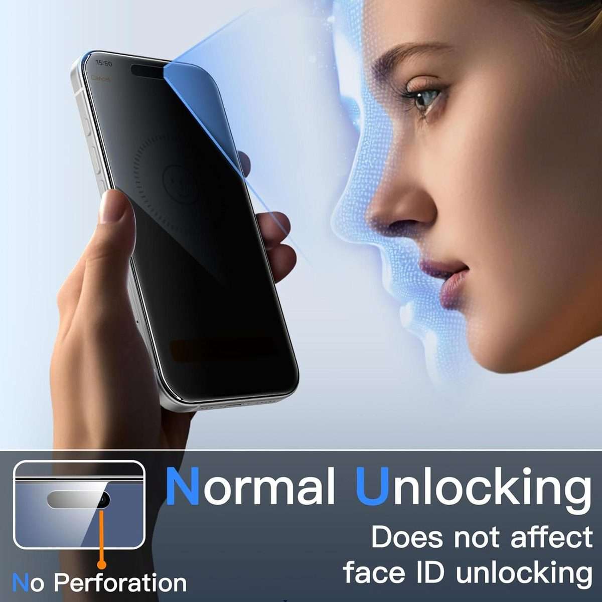 For iPhone 15 Pro 10pcs 3D Large Arc Edge Electroplated Explosion-Proof Scratch-Resistant Full-Scr
