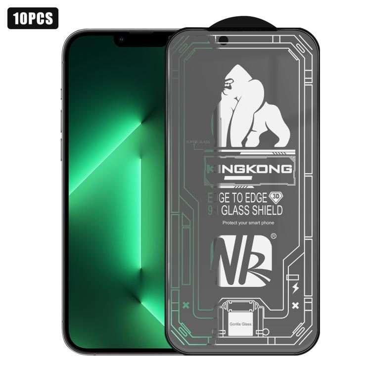 For iPhone 13 Pro Max 10pcs 3D Large Arc Edge Electroplated Explosion-Proof Scratch-Resistant Full