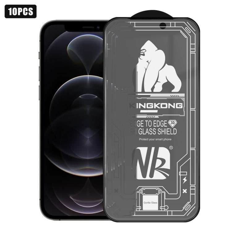 For iPhone 12 Pro Max 10pcs 3D Large Arc Edge Electroplated Explosion-Proof Scratch-Resistant Full