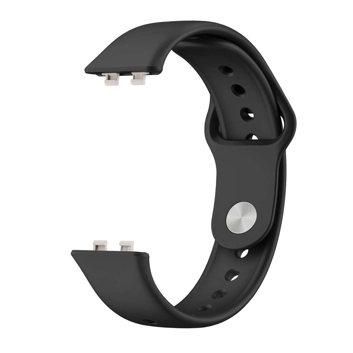 For Huawei Band 11 / Band 11 Pro Glossy Reverse Buckle Solid Color Silicone Watch Band(Black)