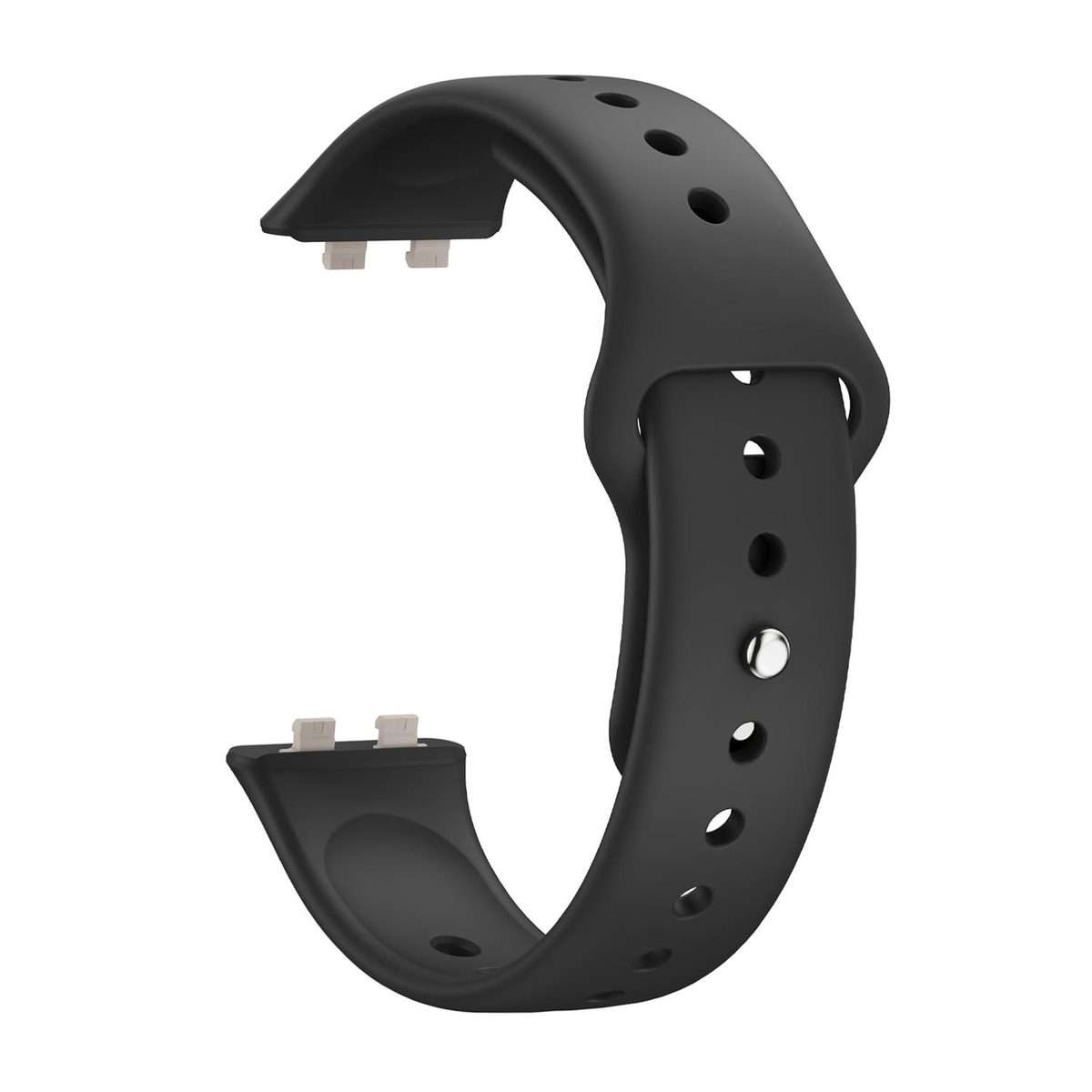 For Huawei Band 11 / Band 11 Pro Glossy Reverse Buckle Solid Color Silicone Watch Band(Black)