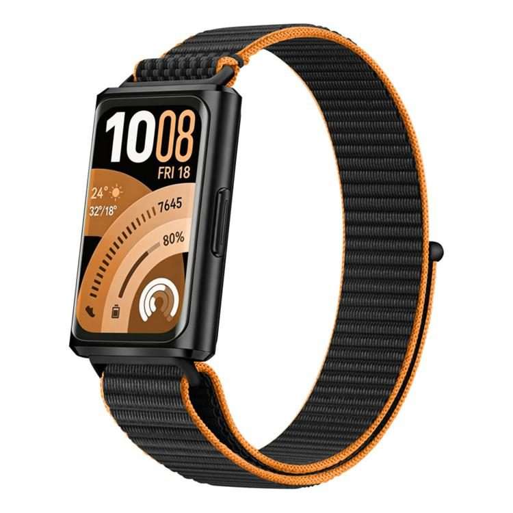 For Huawei Band 11 / Band 11 Pro Adjustable Nylon Hook And Loop Fastener Watc ... (Vibrant Orange)