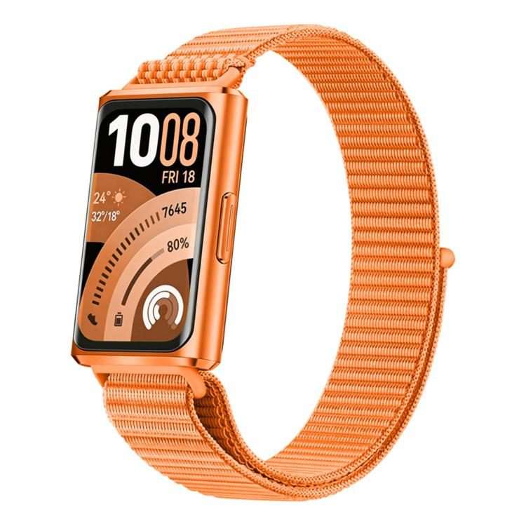 For Huawei Band 11 / Band 11 Pro Adjustable Nylon Hook And Loop Fastener Watc ... (Holiday Orange)