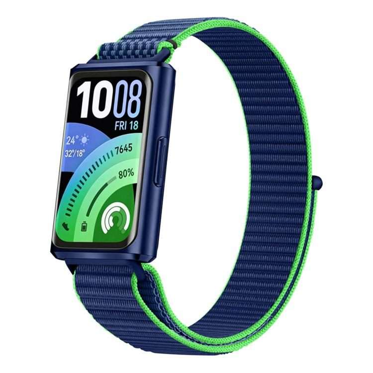 For Huawei Band 11 / Band 11 Pro Adjustable Nylon Hook And Loop Fastener Watch Band(Blue Green)