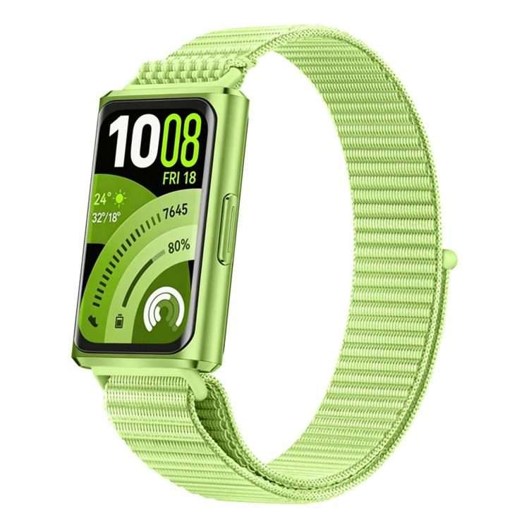 For Huawei Band 11 / Band 11 Pro Adjustable Nylon Hook And Loop Fastener Watch Band(Budding Green)