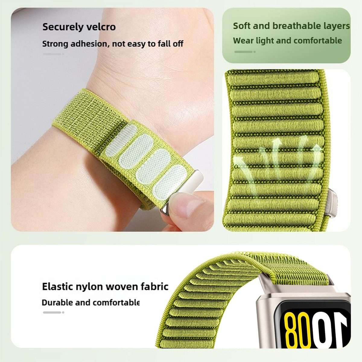 For Huawei Band 11 / Band 11 Pro Woven Nylon Hook And Loop Fastener Metal Interface Wat ... (Plum)