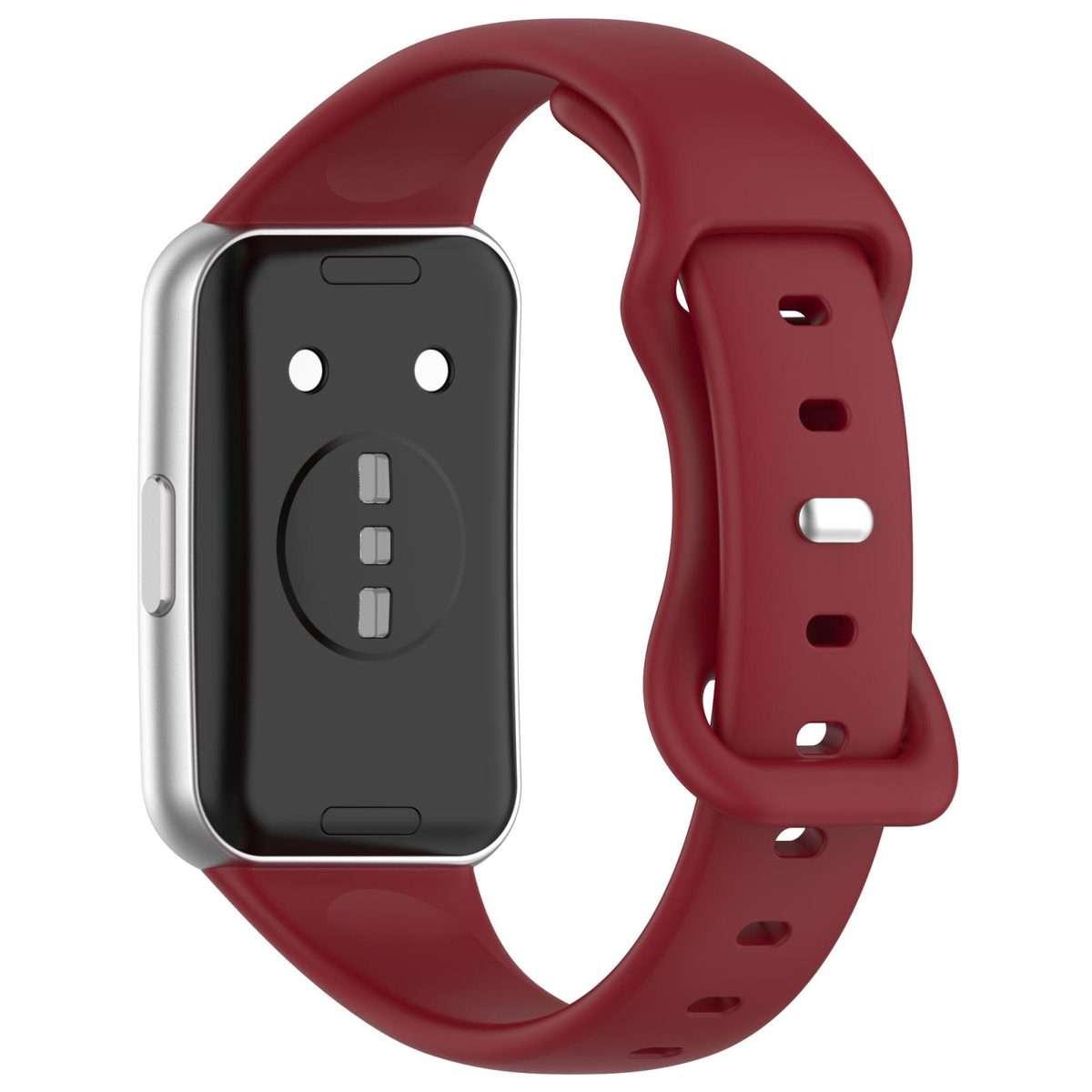 For Huawei Band 11 / Band 11 Pro Slim Butterfly Clasp Solid Color Silicone Watch Band(Wine Red)