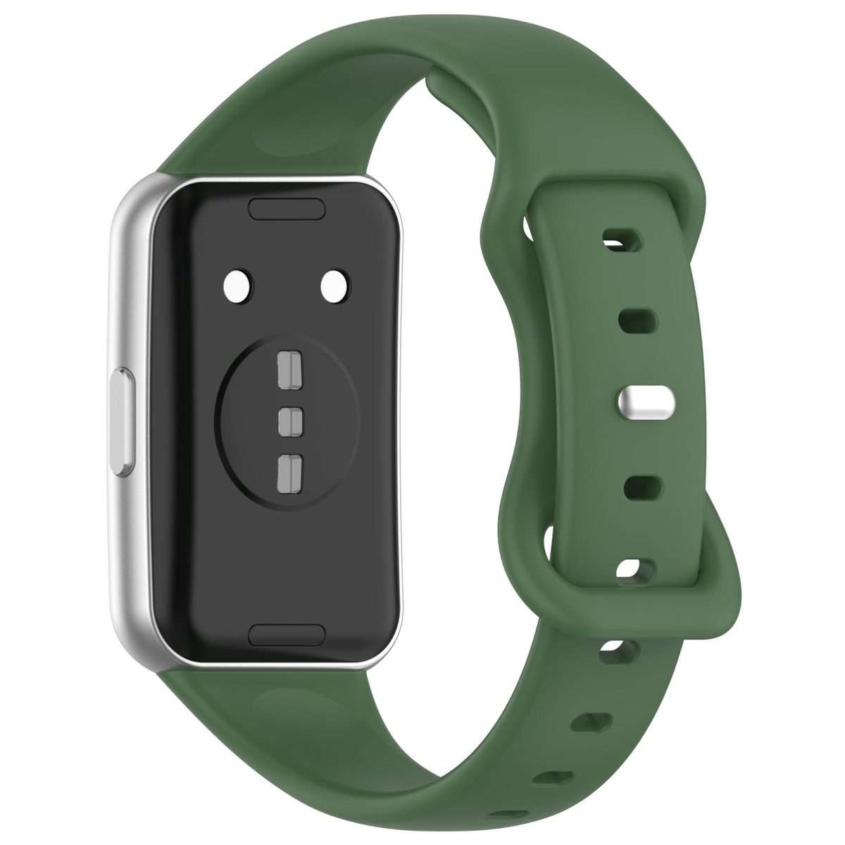 For Huawei Band 11 / Band 11 Pro Slim Butterfly Clasp Solid Color Silicone Watc ... (Meadow Green)