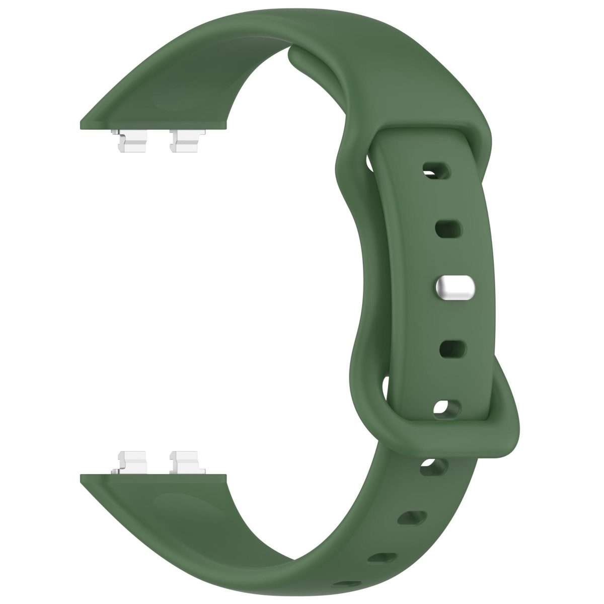 For Huawei Band 11 / Band 11 Pro Slim Butterfly Clasp Solid Color Silicone Watc ... (Meadow Green)