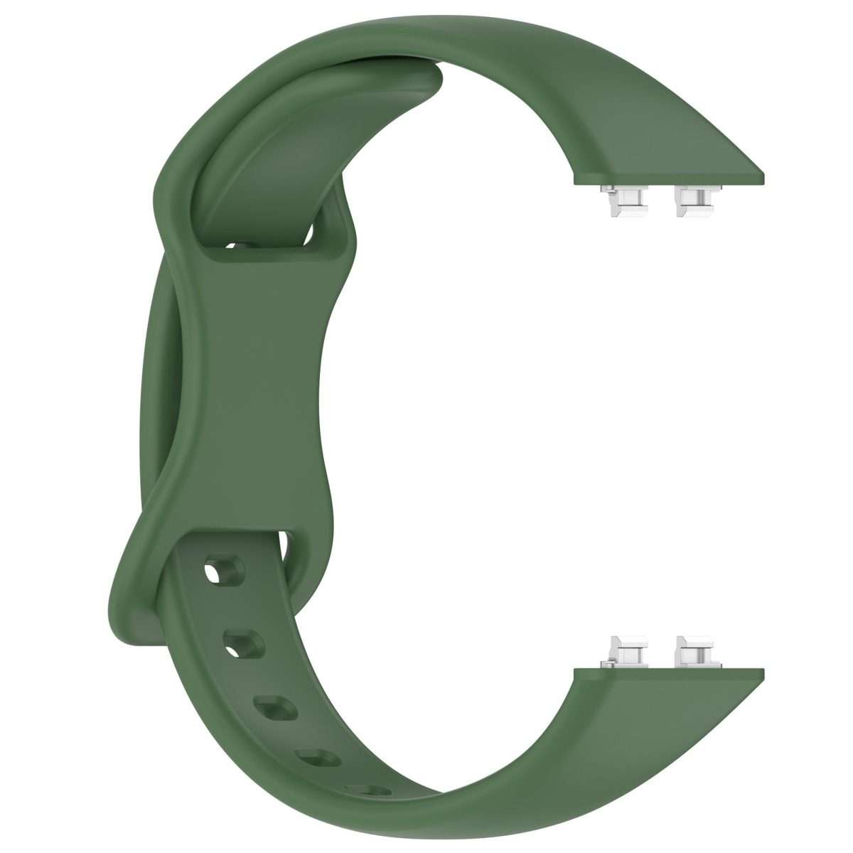 For Huawei Band 11 / Band 11 Pro Slim Butterfly Clasp Solid Color Silicone Watc ... (Meadow Green)