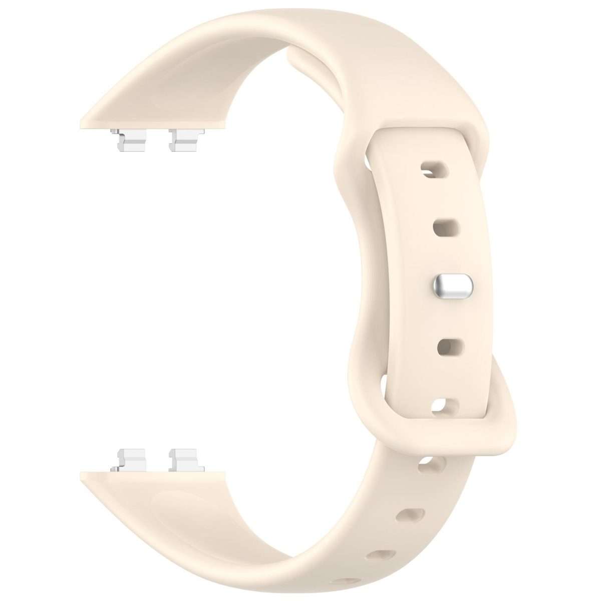 For Huawei Band 11 / Band 11 Pro Slim Butterfly Clasp Solid Color Silicone Wat ... (Light Apricot)