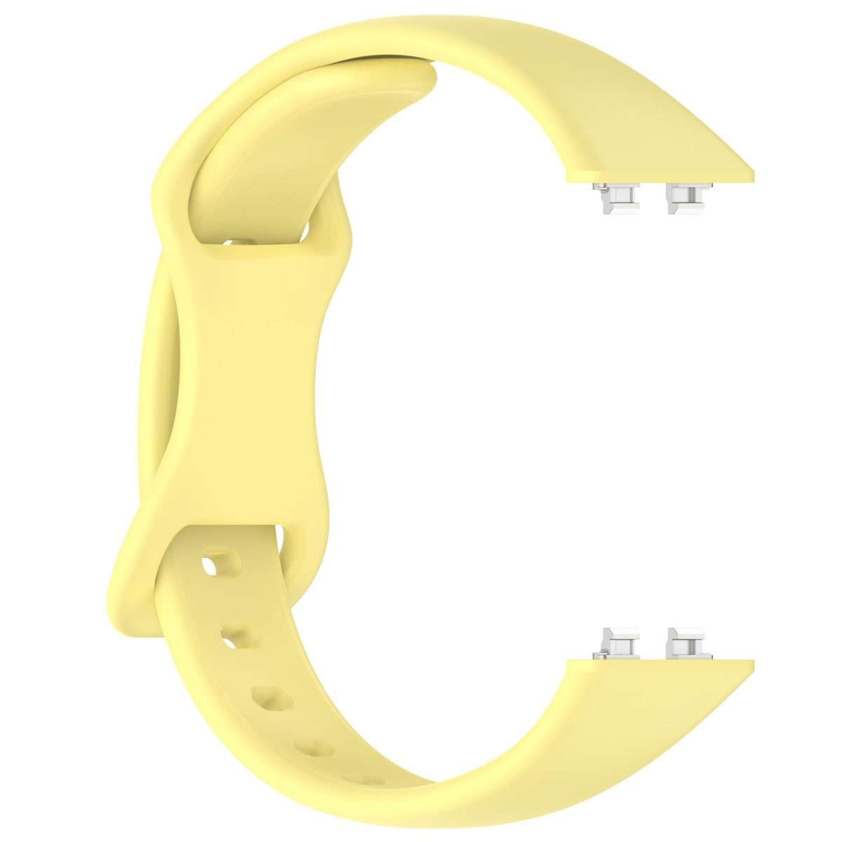 For Huawei Band 11 / Band 11 Pro Slim Butterfly Clasp Solid Color Silicone Wat ... (Creamy Yellow)