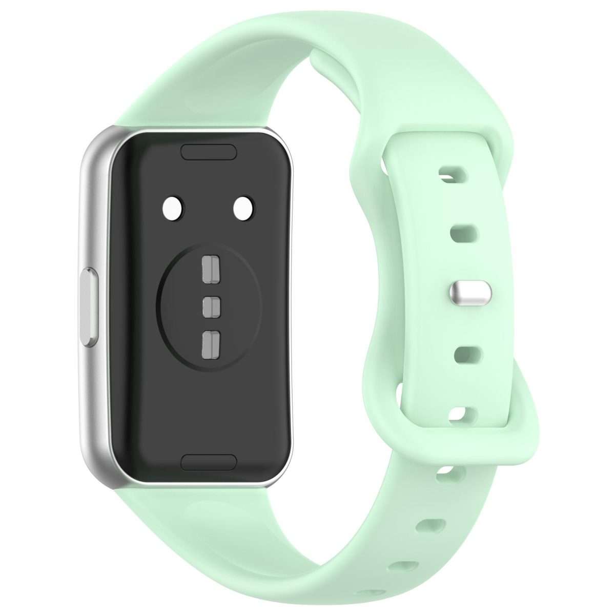 For Huawei Band 11 / Band 11 Pro Slim Butterfly Clasp Solid Color Silicone Watch Band(Mint Green)