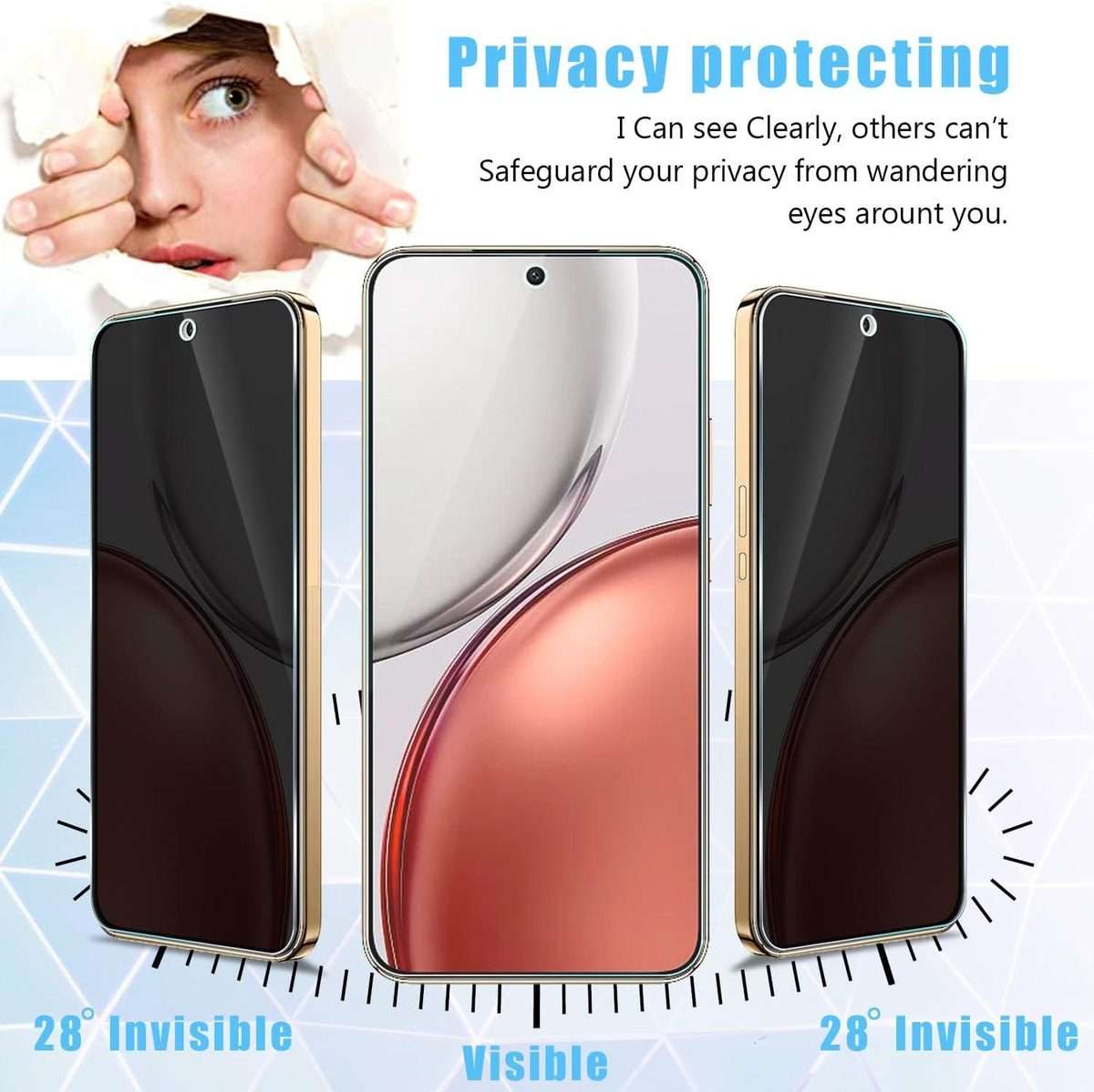 For Honor Magic8 Pro Air Kalebol High-Aluminum Screen-Printed Full-Coverage Black-Border Privacy T