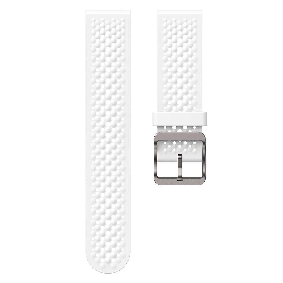 18mm Perforated Breathable Pin Buckle Silicone Watch Band(White)