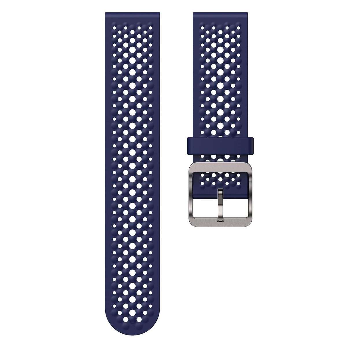 18mm Perforated Breathable Pin Buckle Silicone Watch Band(Midnight Blue)