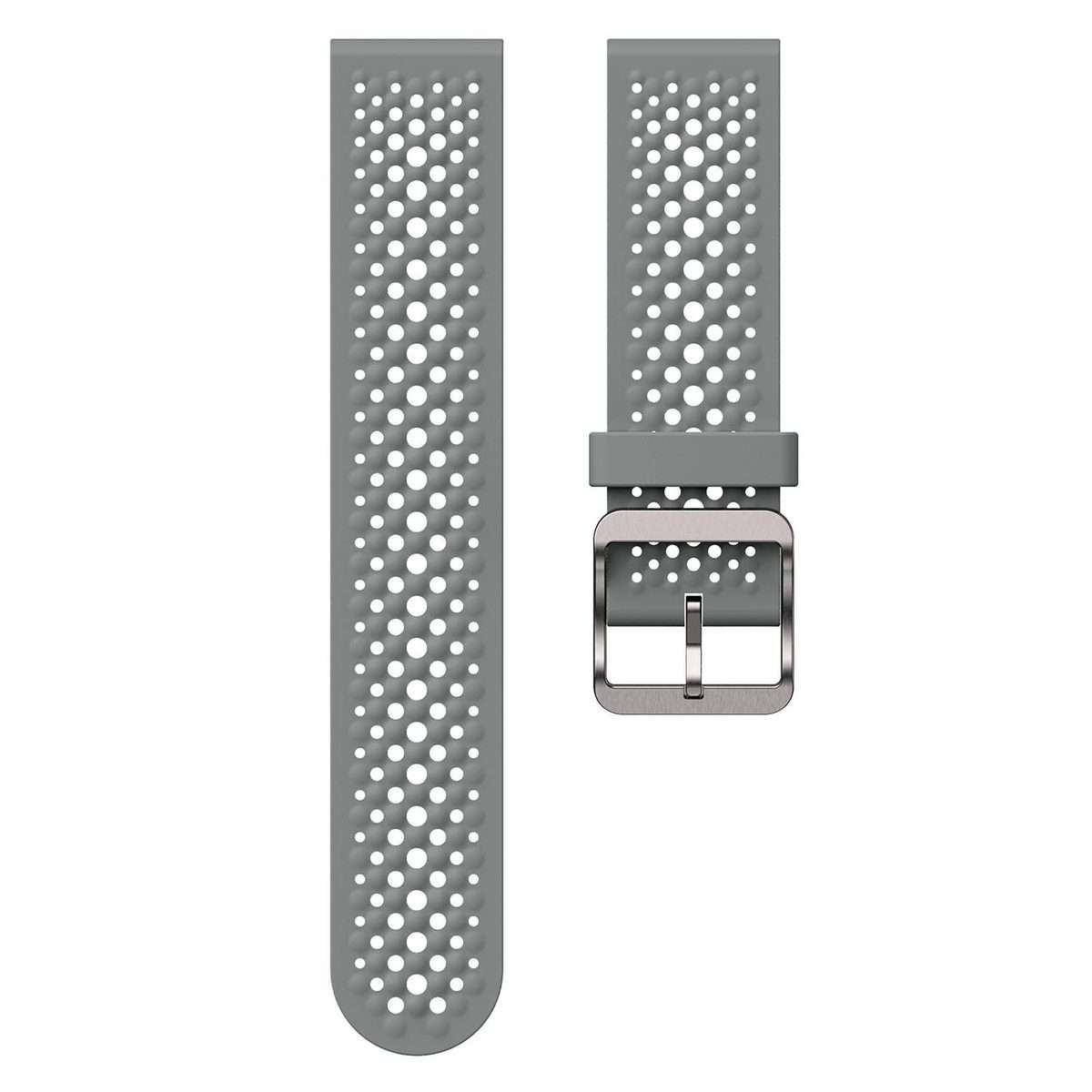18mm Perforated Breathable Pin Buckle Silicone Watch Band(Dark Grey)