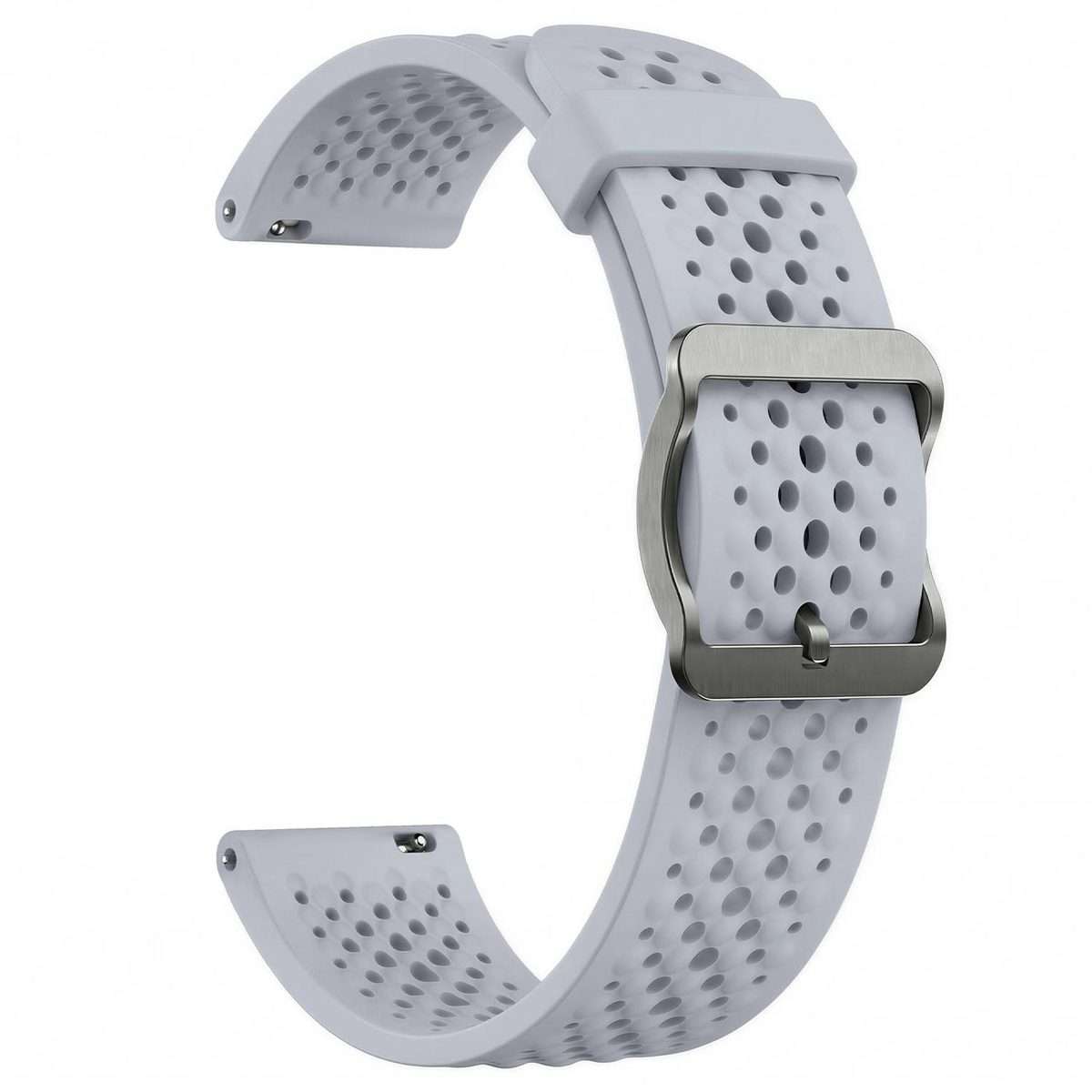 20mm Perforated Breathable Pin Buckle Silicone Watch Band(Grey)