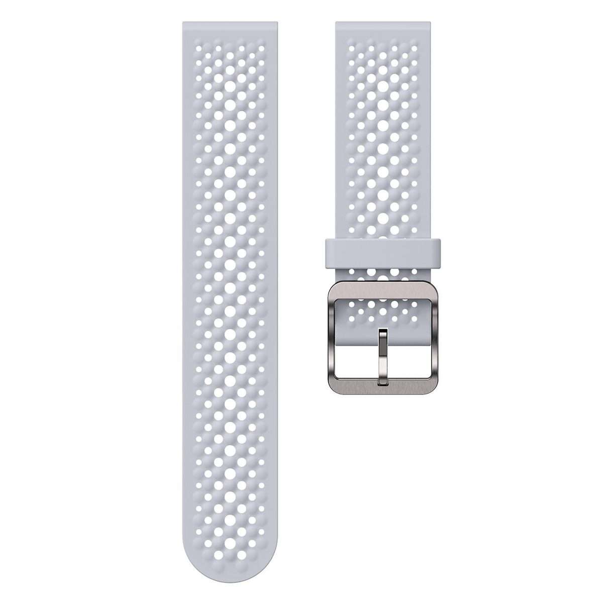 20mm Perforated Breathable Pin Buckle Silicone Watch Band(Grey)