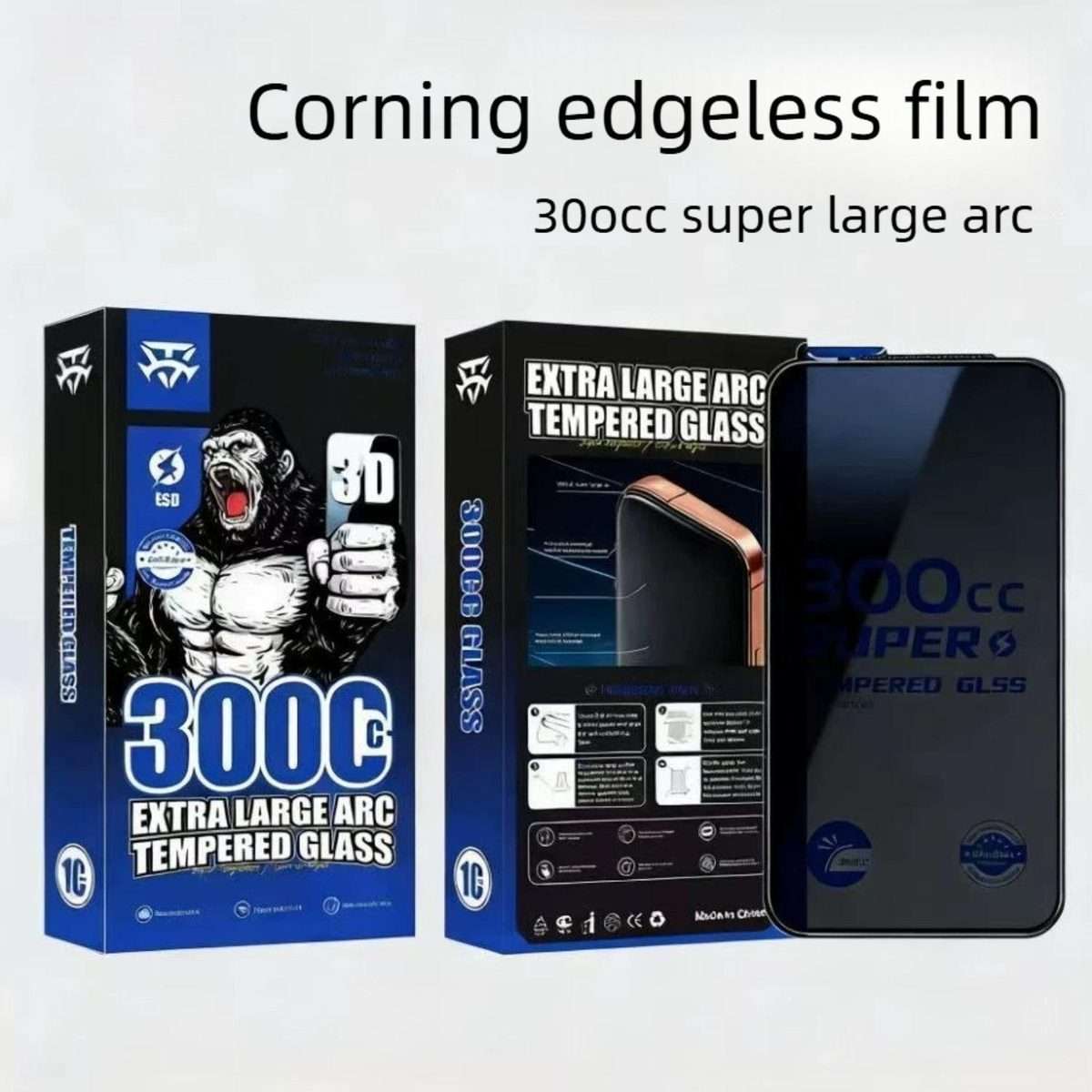 For iPhone 14 Pro Max 10pcs 300CC Large Arc Antistatic Corning Gorilla Privacy Tempered Glass Film