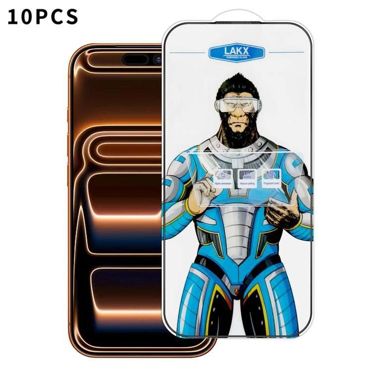 For iPhone 17 Pro 10pcs Blue Gorilla Anti-fingerprint Anti-static Silk Screen HD Electroplated Tem