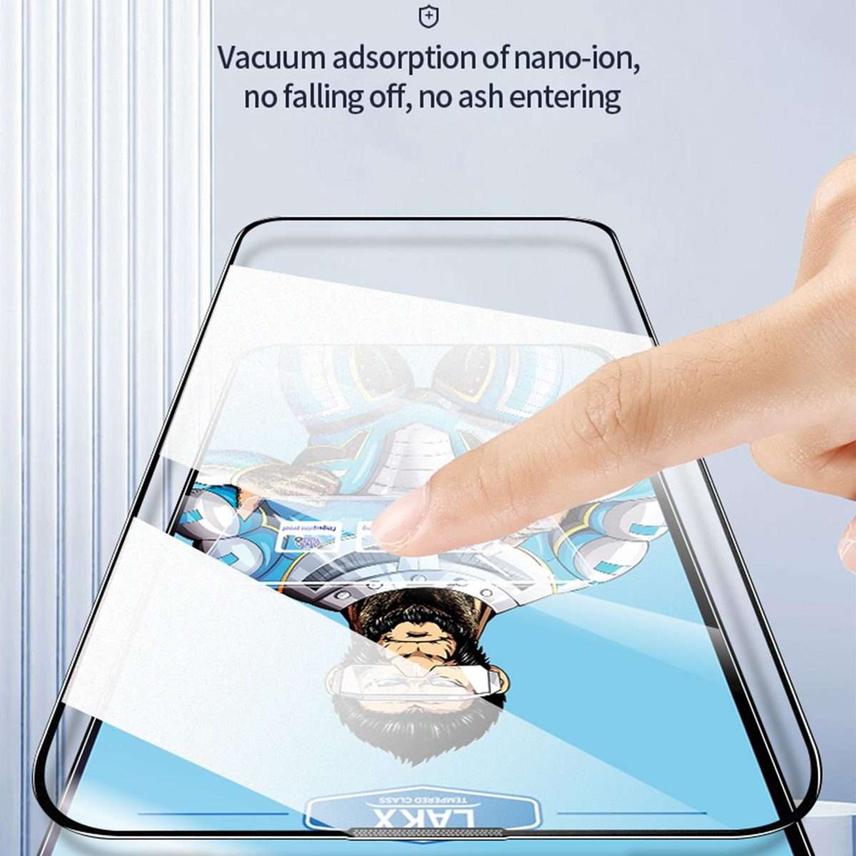 For iPhone 16 Pro 10pcs Blue Gorilla Anti-fingerprint Anti-static Silk Screen HD Electroplated Tem