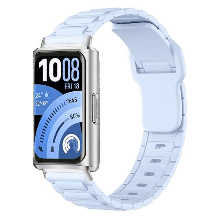For Huawei Band 11 / Band 11 Pro I-Shape Texture Reverse Buckle Silicone Wa ... (Ice Crystal Blue)