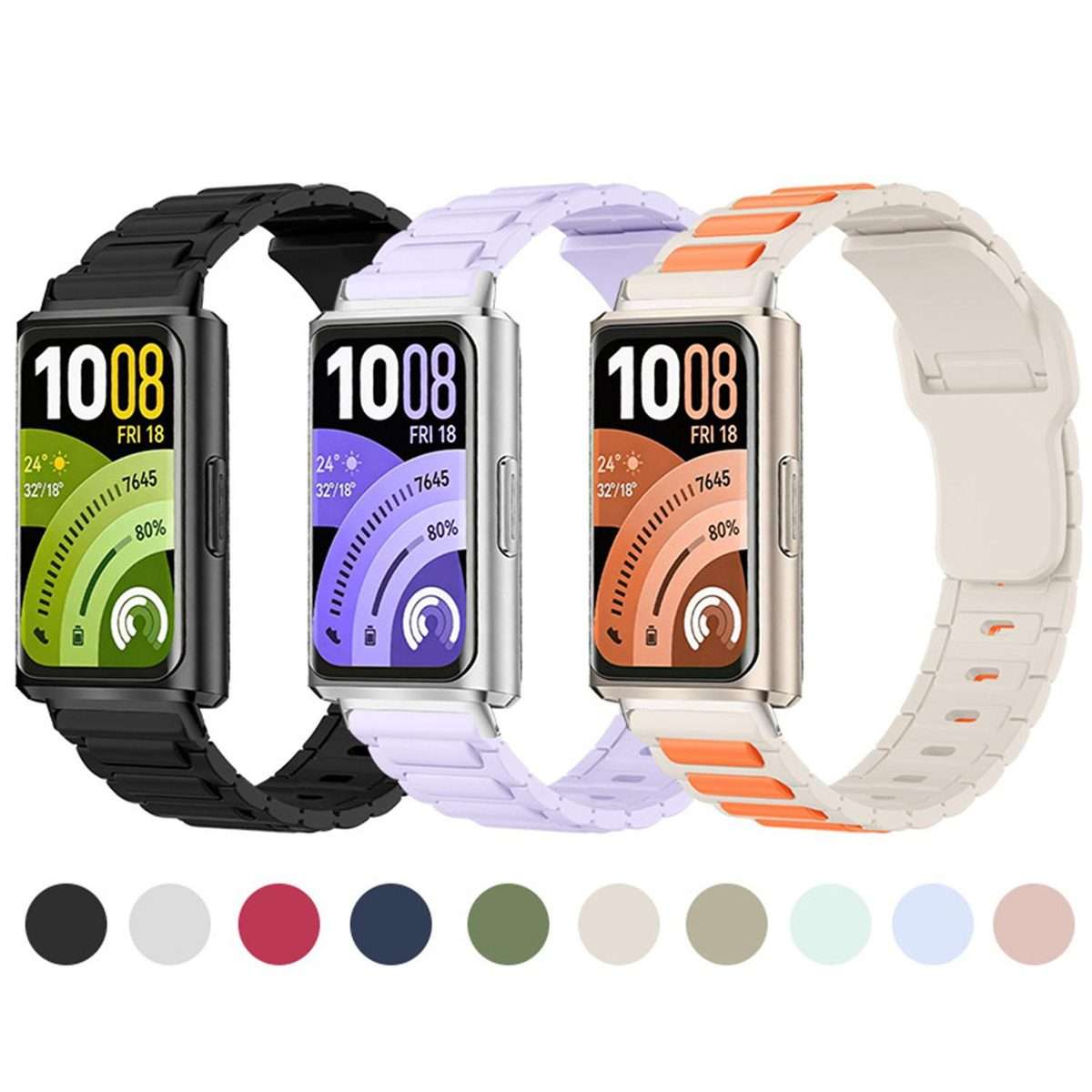 For Huawei Band 11 / Band 11 Pro I-Shape Texture Reverse Buckle Silicone Wa ... (Ice Crystal Blue)