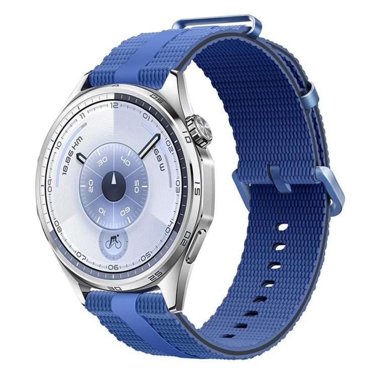 18mm Line Pattern Silicone Watch Band(Navy Blue Black)