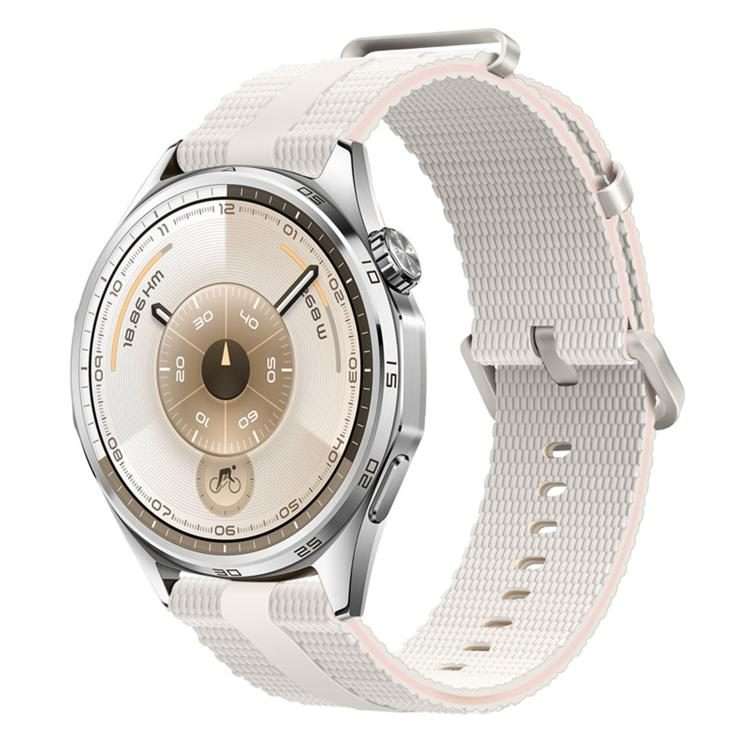 18mm Line Pattern Silicone Watch Band(Starlight Milky Tea)