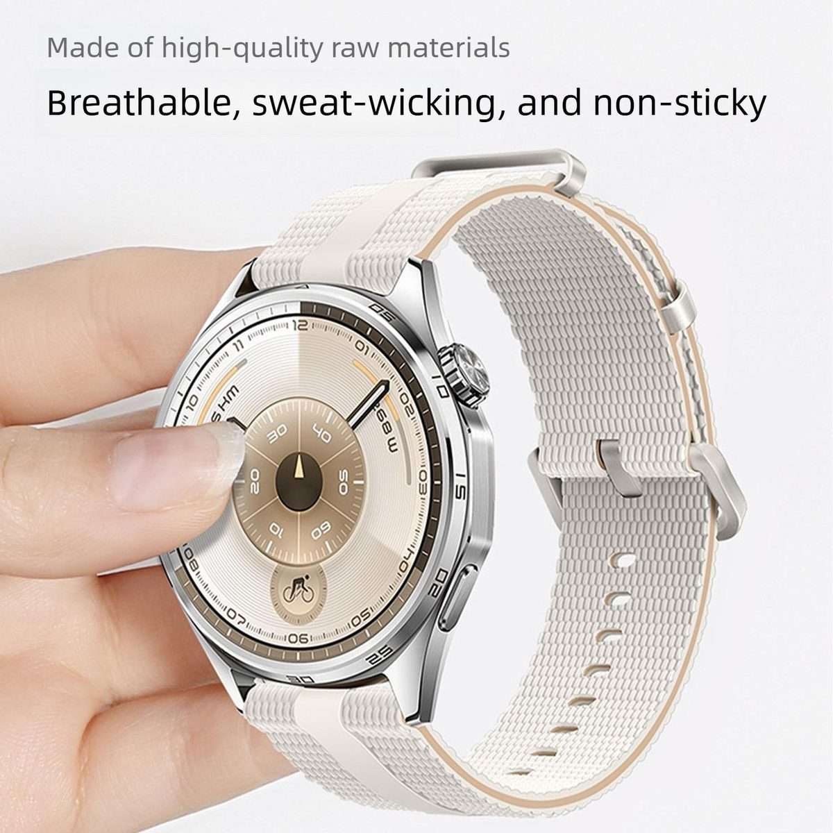 20mm Line Pattern Silicone Watch Band(White Orange)