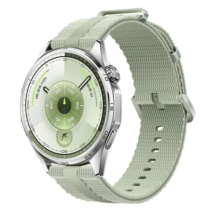 22mm Line Pattern Silicone Watch Band(Grey Green Army Green)