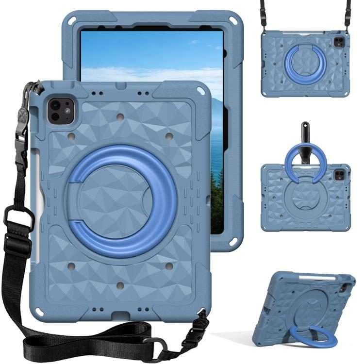 For iPad 2026 / 2025 / Air 11 2026 / 2025 Magic Ring Rotation Holder Shockproof T ... (Slate Blue)