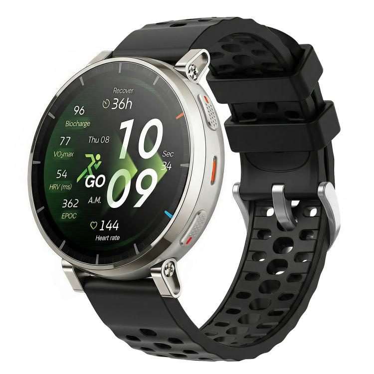 20mm Perforated Wave Textured Silicone Watch Band(Black)