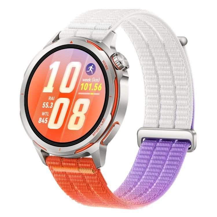 18mm Double-Link Cloud-Feel Breathable Nylon Loop Metal Head Watch Band(Dawn Orange)