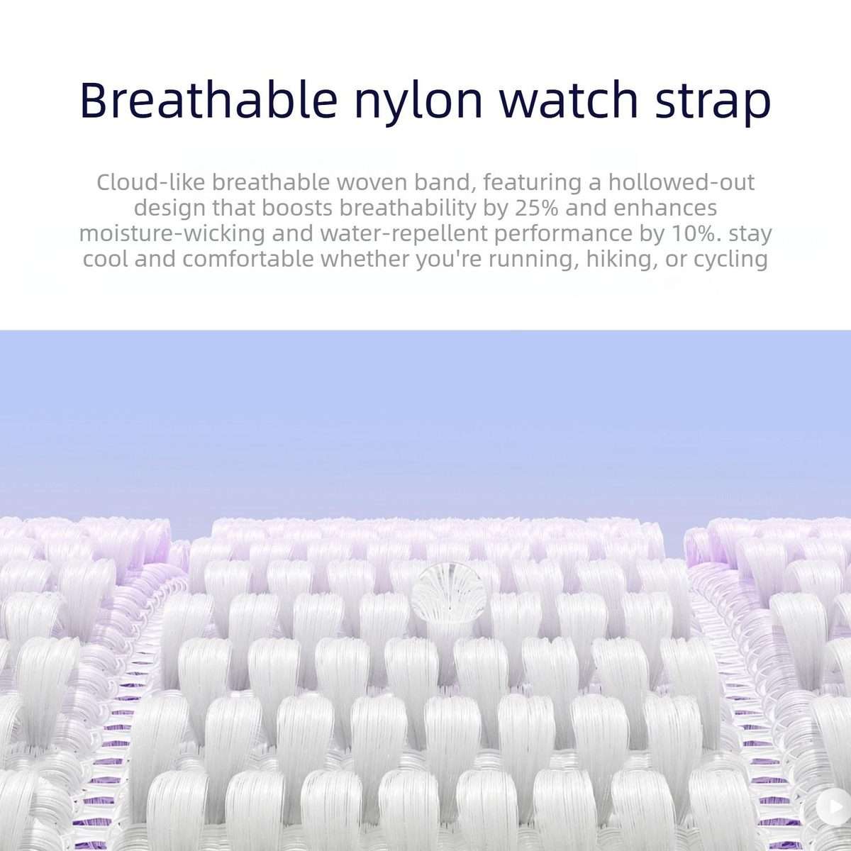 18mm Double-Link Cloud-Feel Breathable Nylon Loop Metal Head Watch Band(Dawn Orange)