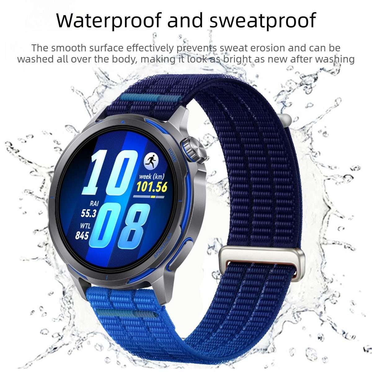18mm Double-Link Cloud-Feel Breathable Nylon Loop Metal Head Watch Band(Dawn Orange)