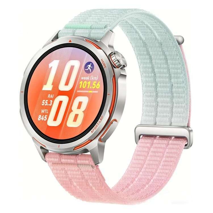 20mm Double-Link Cloud-Feel Breathable Nylon Loop Metal Head Watch Band(Blush Pink)