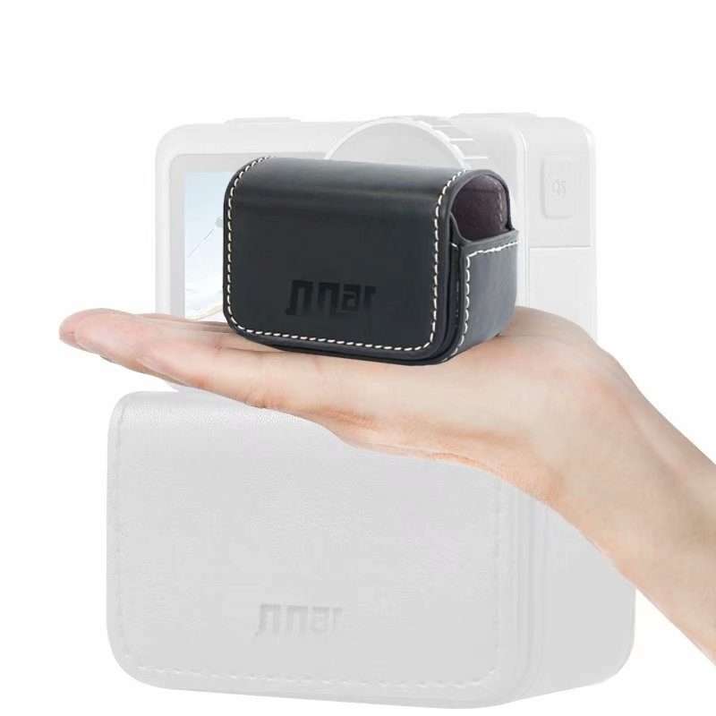 Waterproof Mini Leather Case Storage Carrying Box for DJI OSMO Action / GoPro / SJCAM ... (Black)