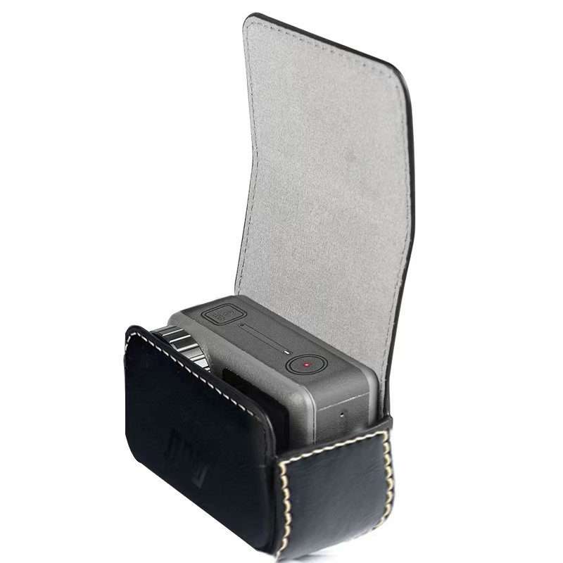 Waterproof Mini Leather Case Storage Carrying Box for DJI OSMO Action / GoPro / SJCAM ... (Coffee)