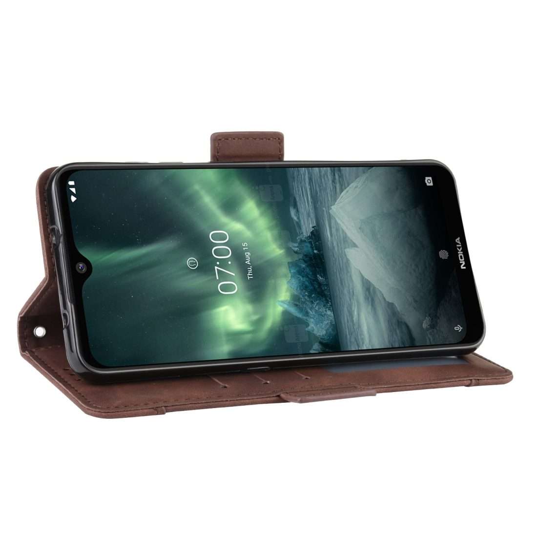 For Nokia 7.2 / 6.2 Wallet Style Skin Feel Calf Pattern Leather Case with Separate ... (Brown)