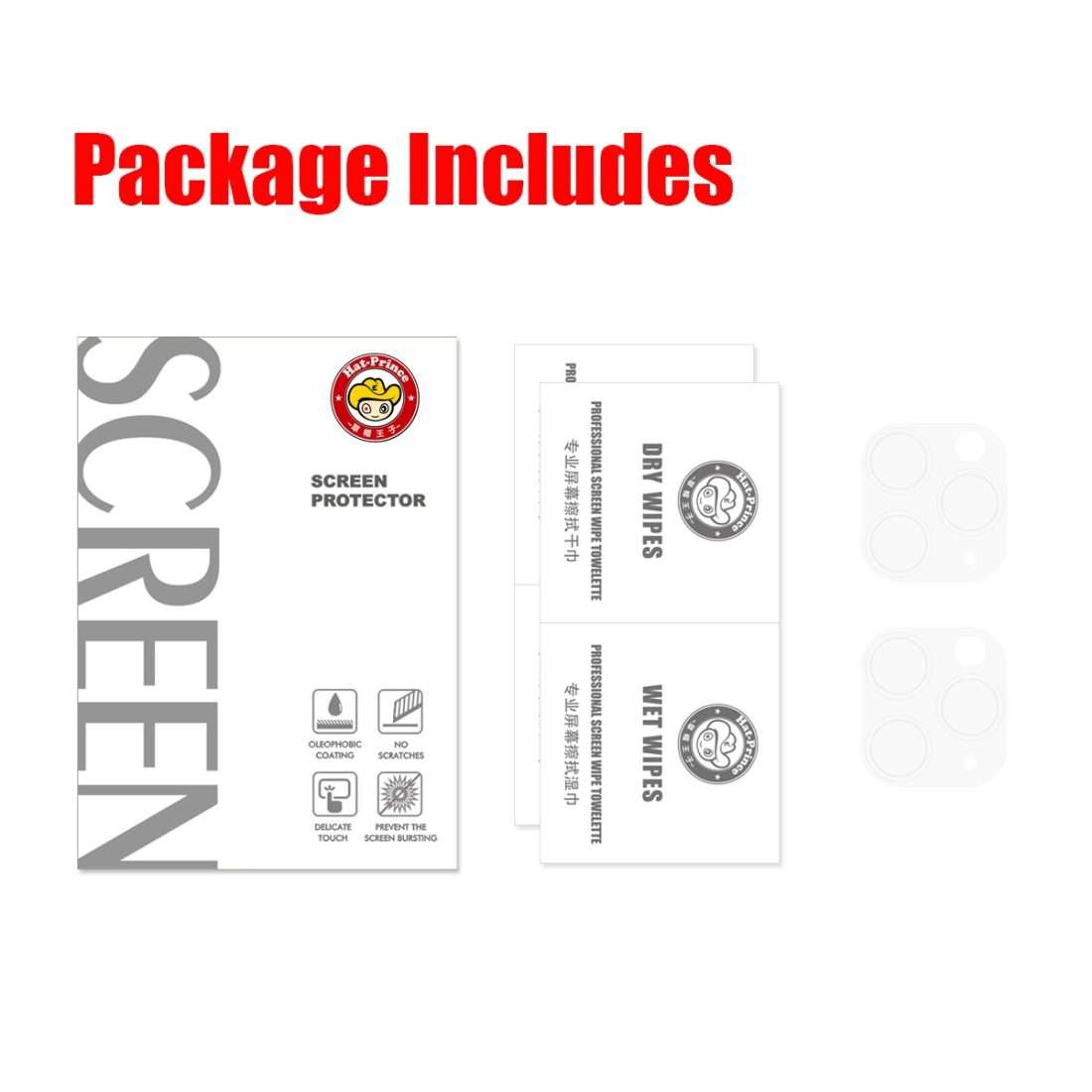 2 PCS ENKAY Hat-Prince 9H Rear Camera Lens Tempered Glass Film Full Coverage Protector for iPhone