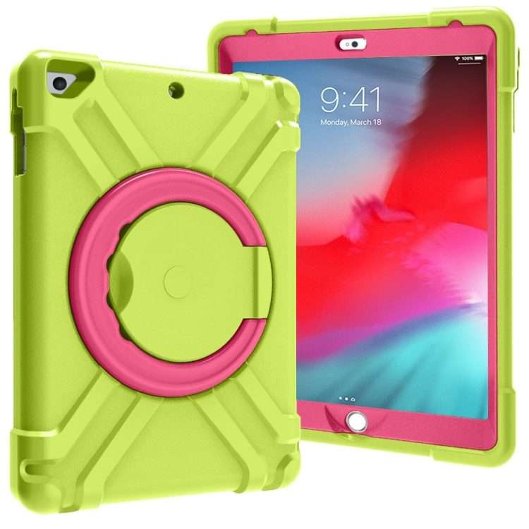 For iPad Air/Air2/Pro9.7 EVA + PC Flat Protective Shell with 360  Rot ... (Grass Green+Rose Red)