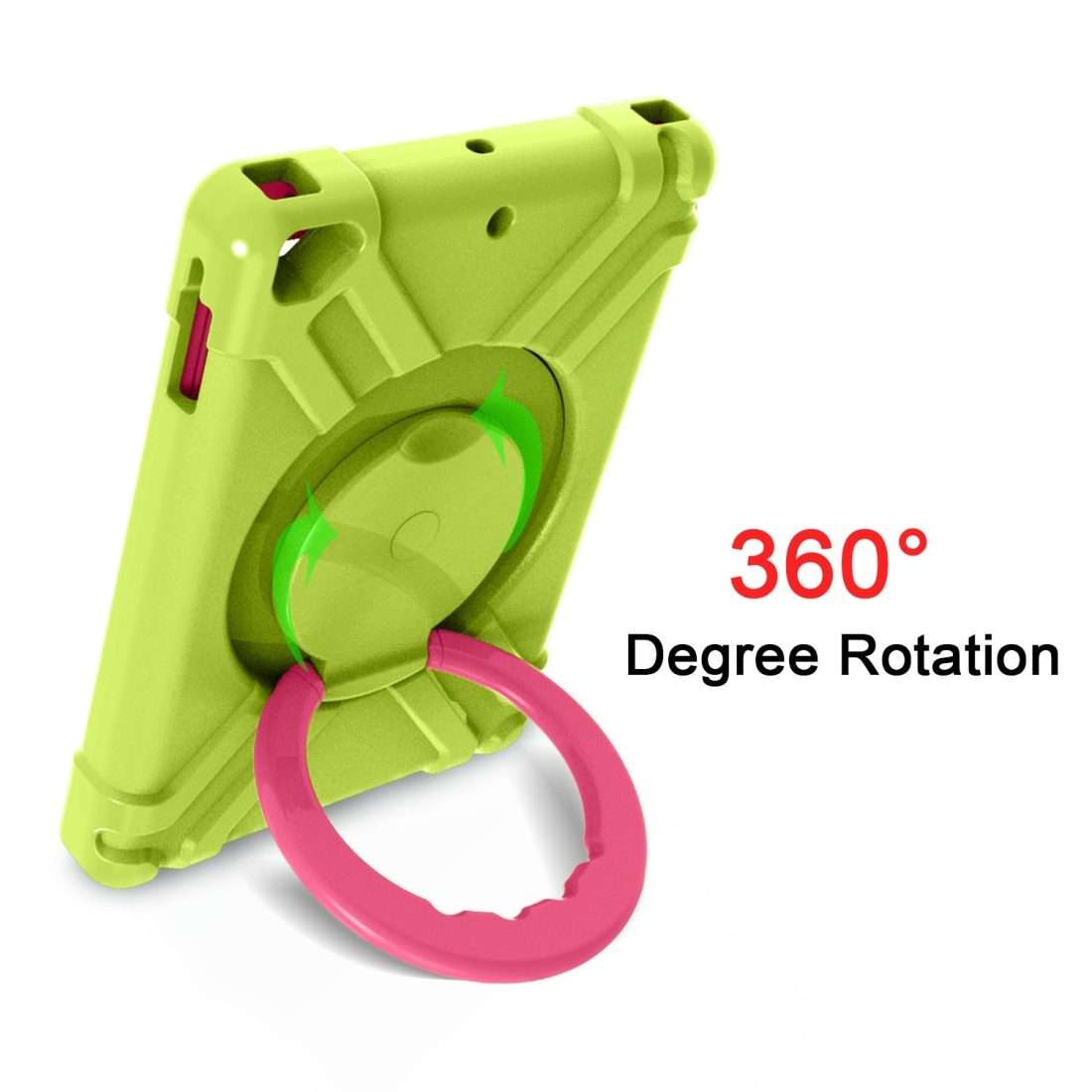 For iPad Air/Air2/Pro9.7 EVA + PC Flat Protective Shell with 360  Rot ... (Grass Green+Rose Red)