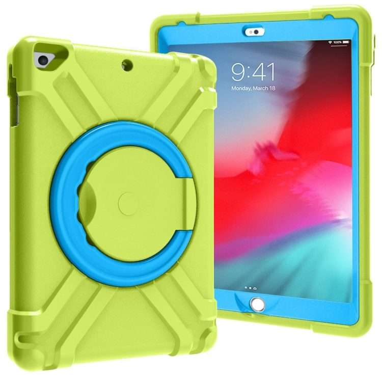 For iPad Air/Air2/Pro9.7 EVA + PC Flat Protective Shell with 360  Rotatin ... (Grass Green+Blue)