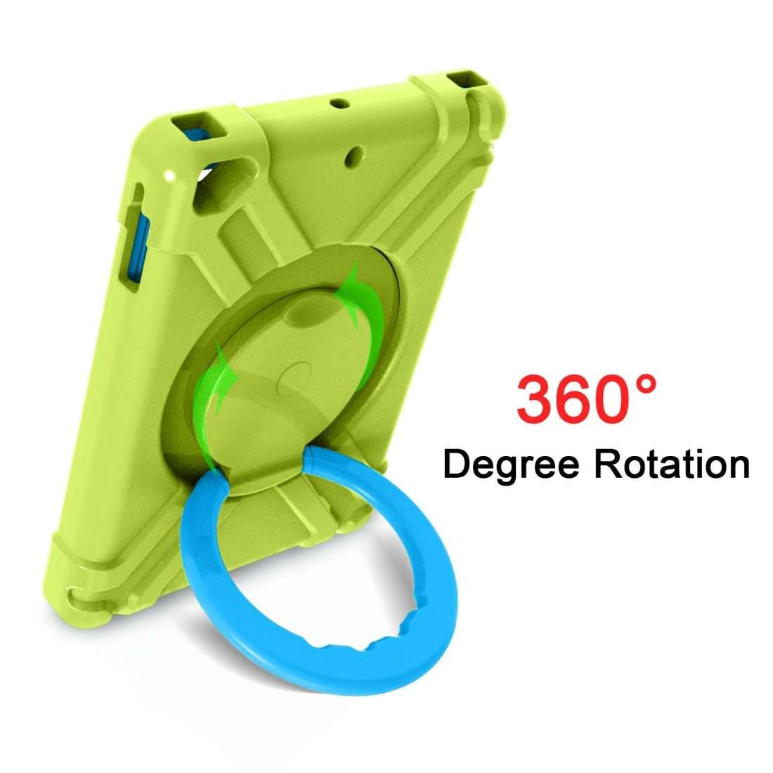 For iPad Air/Air2/Pro9.7 EVA + PC Flat Protective Shell with 360  Rotatin ... (Grass Green+Blue)