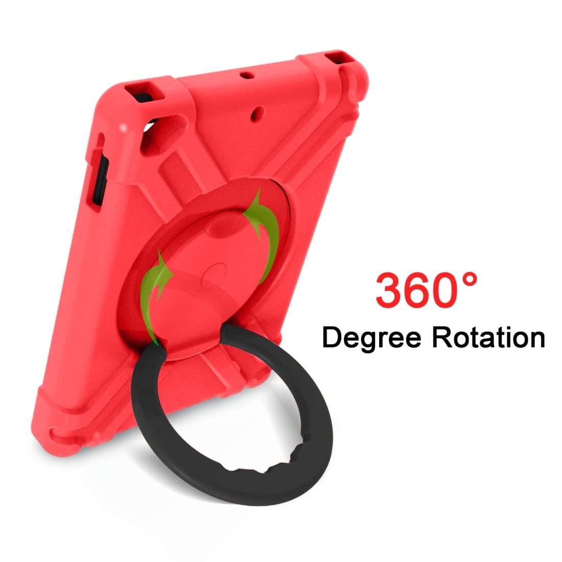 For iPad Air/Air2/Pro9.7 EVA + PC Flat Protective Shell with 360  Rotating Bracket(Red+Black)