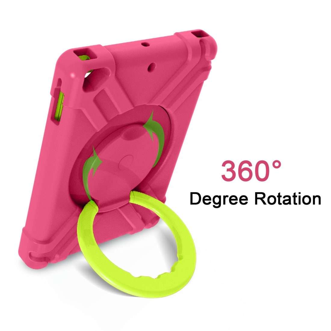 For iPad Air/Air2/Pro9.7 EVA + PC Flat Protective Shell with 360  Rot ... (Rose Red+Grass Green)